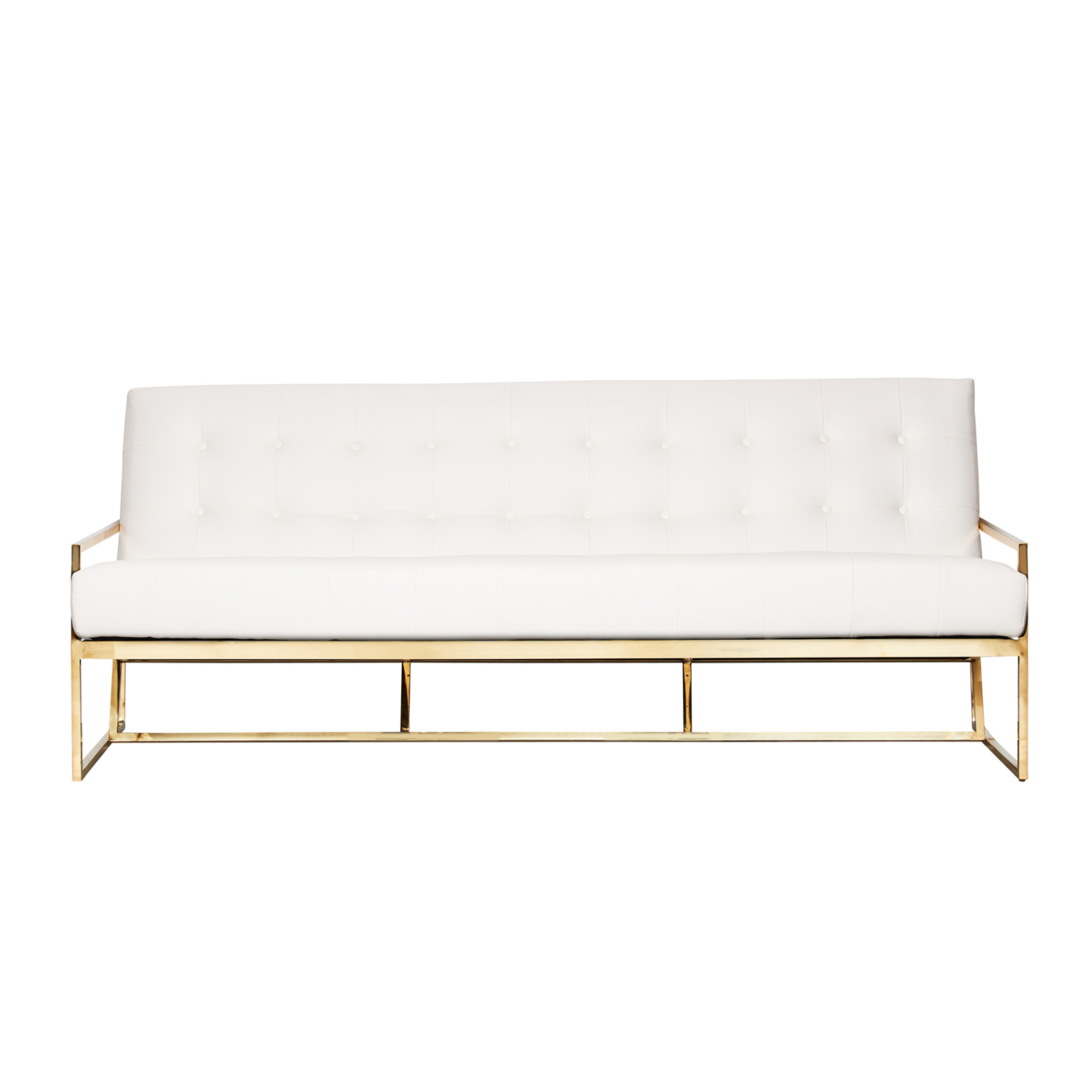 Starlet Three Seater Sofa - White / Gold Frame - Event Artillery