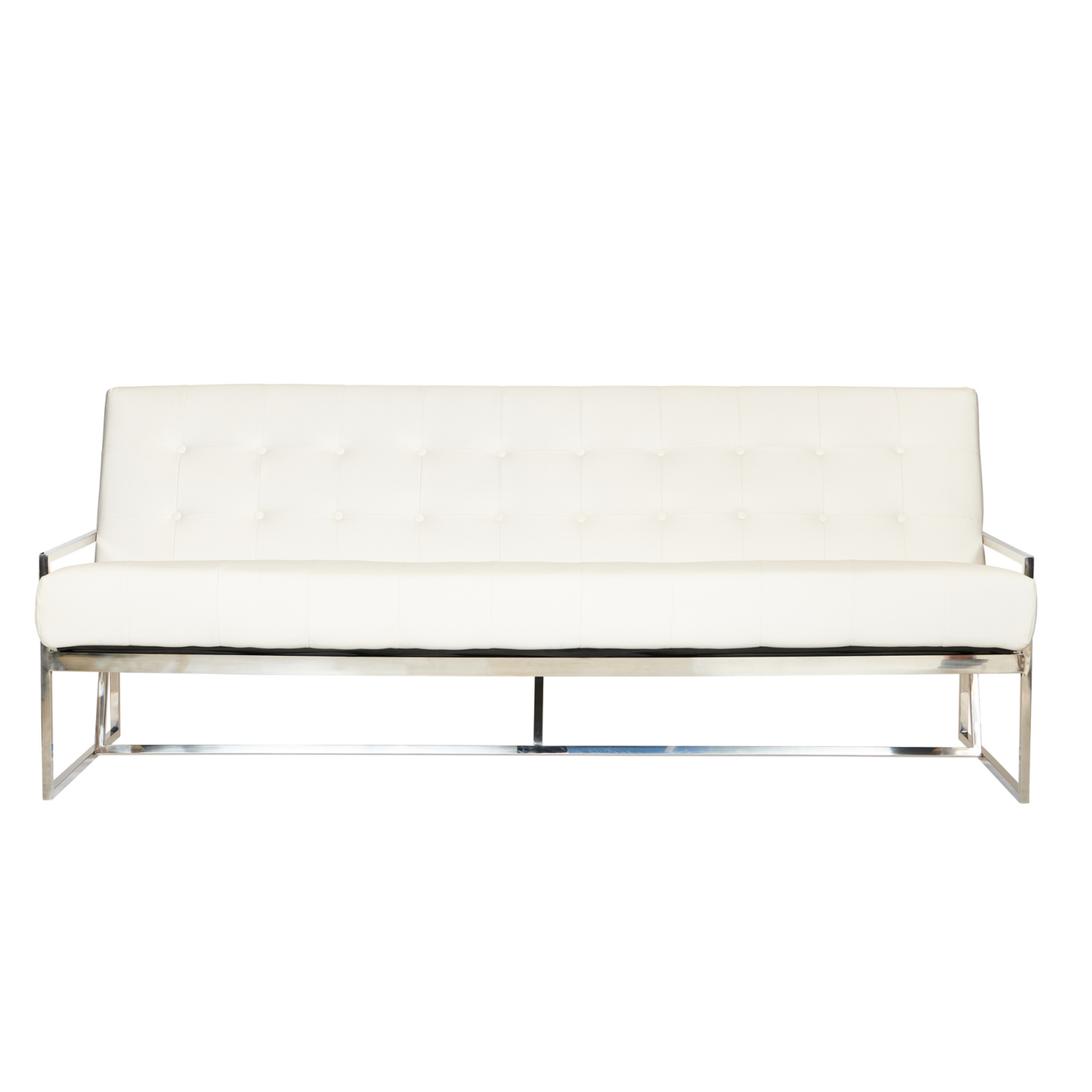 Starlet Two Seater Sofa - White / Silver Frame - Event Artillery