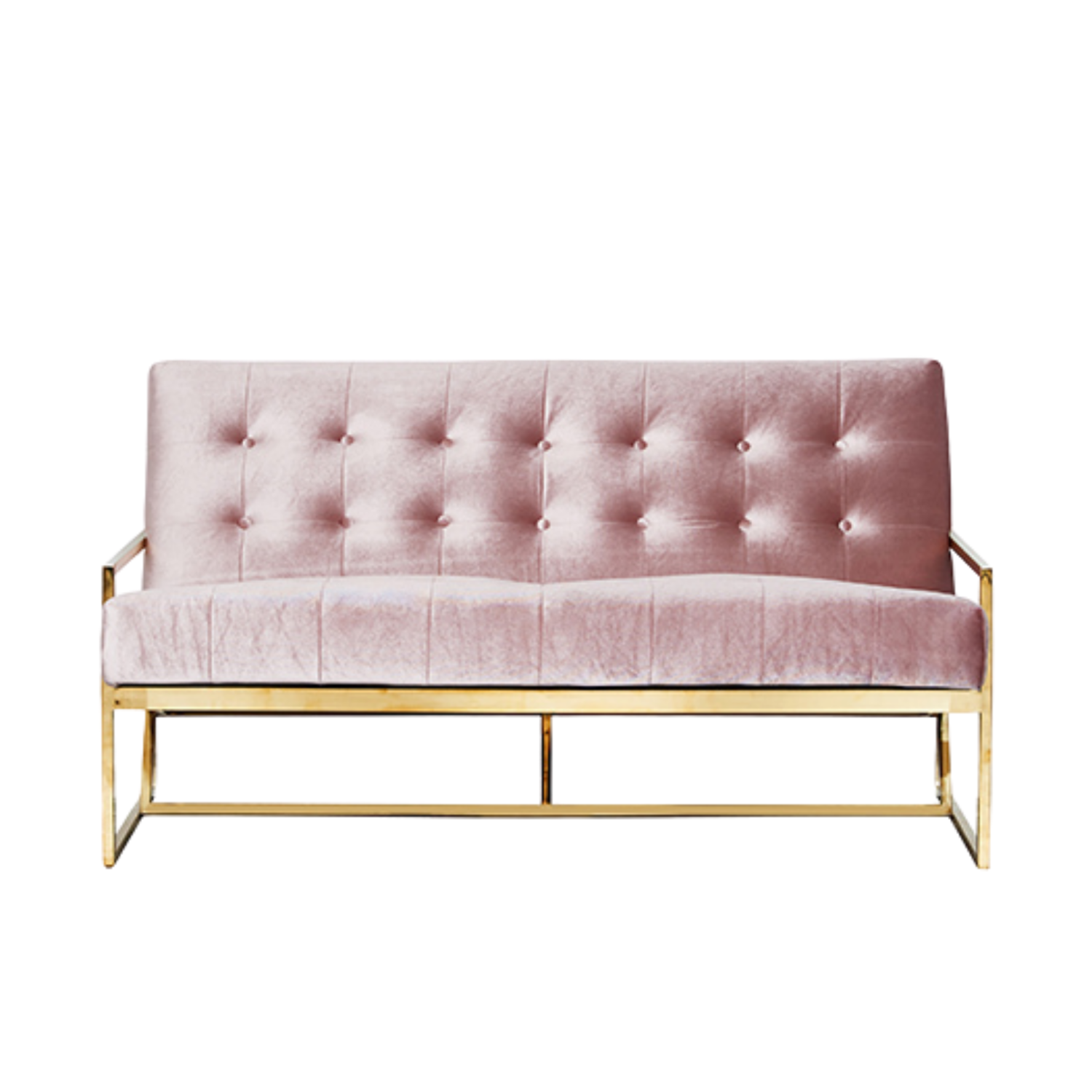 Starlet Two Seater Sofa - Blush / Gold Frame - Event Artillery