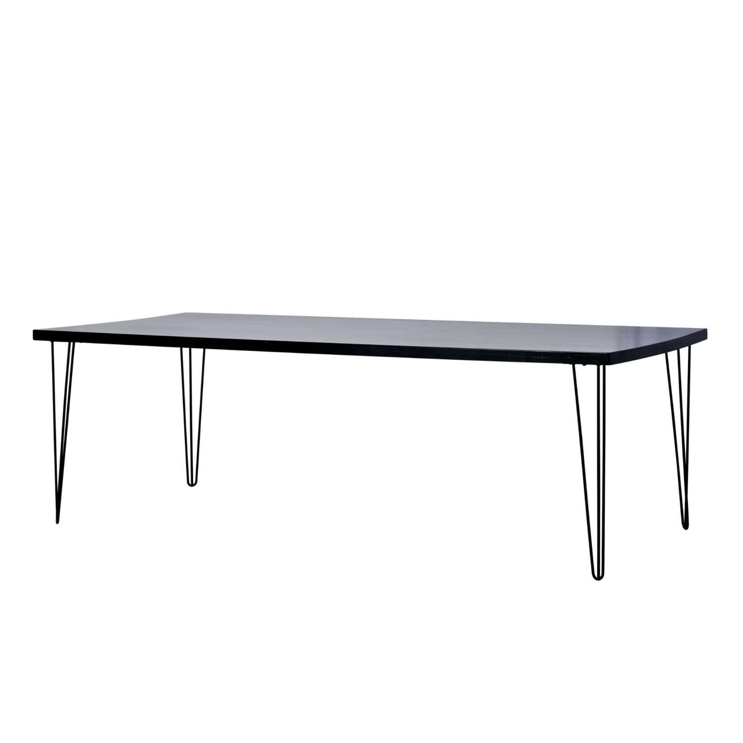 Hairpin Dining Table - Black Top / Black Legs - Event Artillery