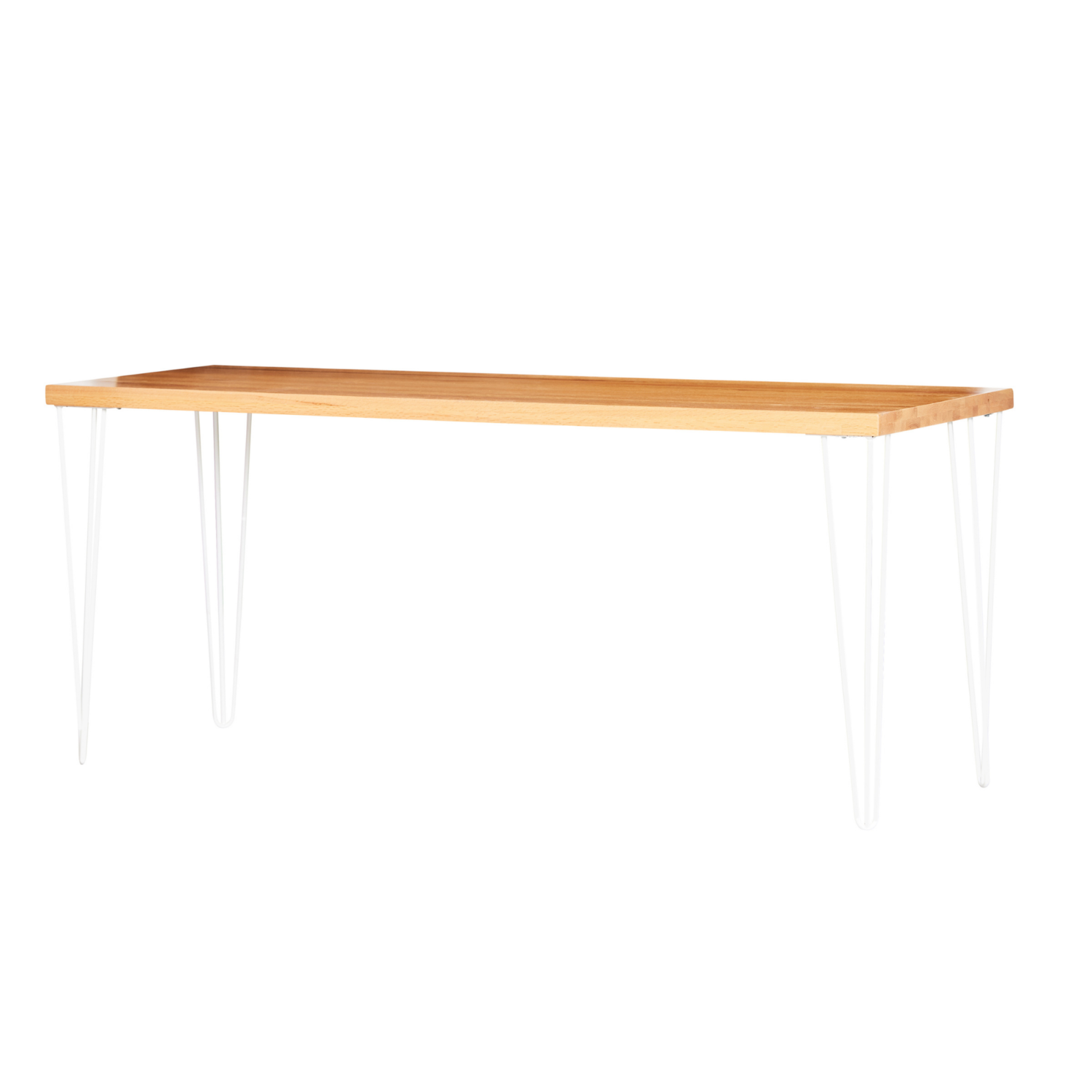 Hairpin Long Bar Table - Timber Top / White Legs - Event Artillery