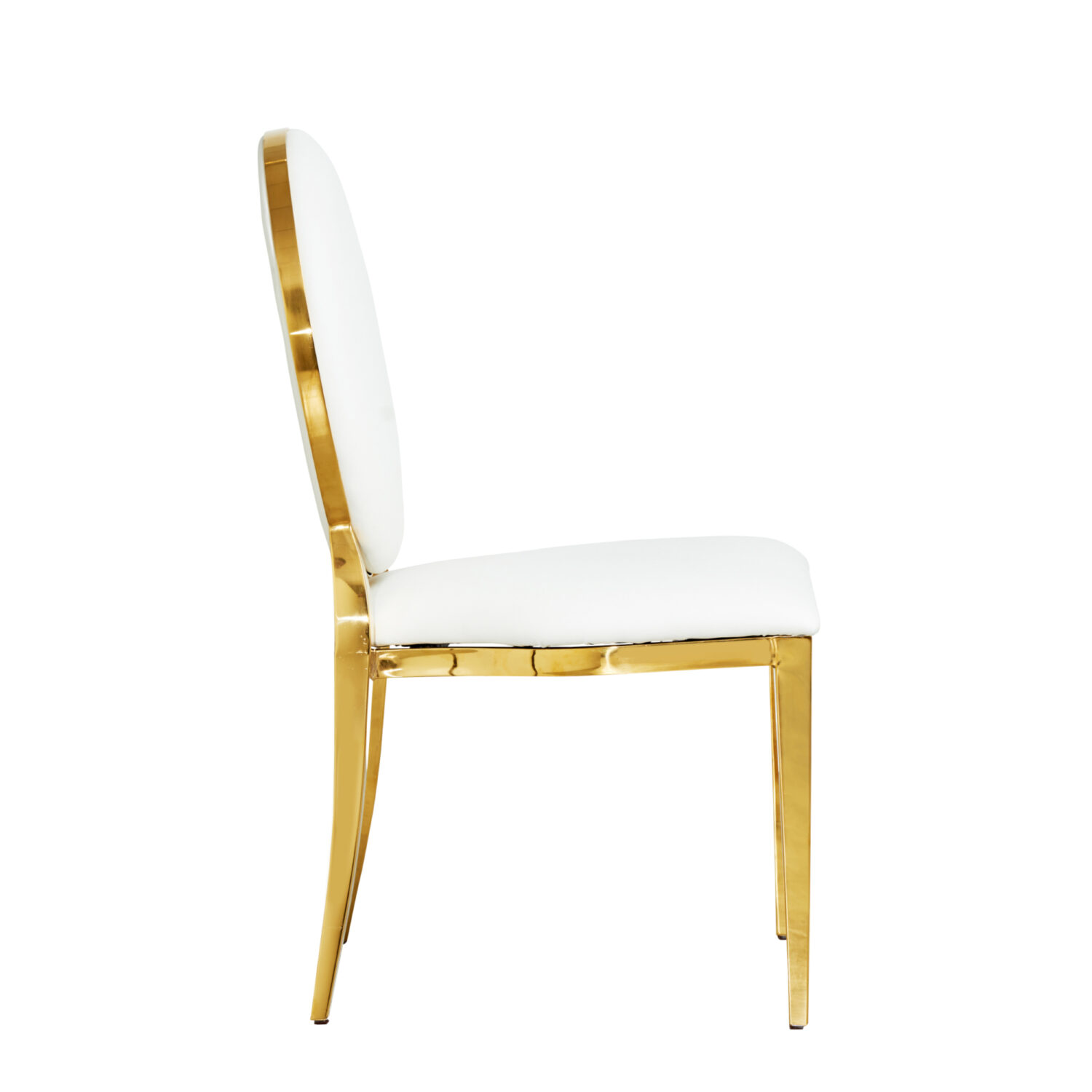 Harlow Dining Chair - White leather - Event Artillery